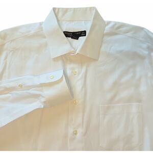 Pronto Uomo White dress shirt sz 17.5, 34/35 100% Cotton
